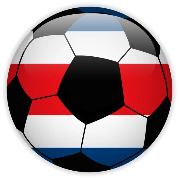 Costa Rica Flag with Soccer Ball Background — Stock Vector