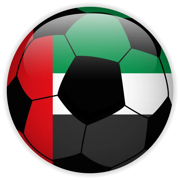 Emiráty vlajka s pozadím fotbalový míč — Stockový vektor