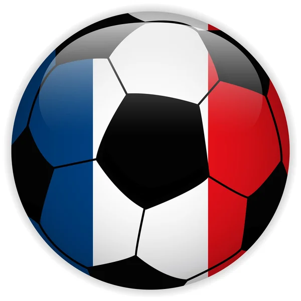 Frankrijk vlag met soccer ball achtergrond — Stockvector