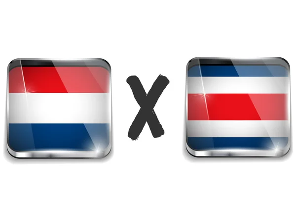 Niederlande gegen Costa Rica Flagge Fußball Spiel — Stockvektor