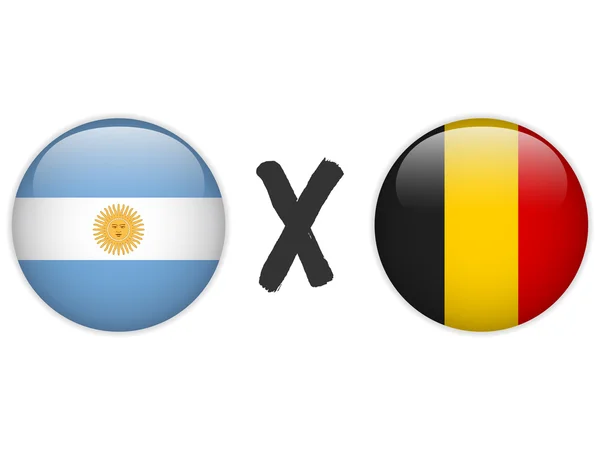 Argentina versus Belgium Flag Soccer Game — Stock Vector