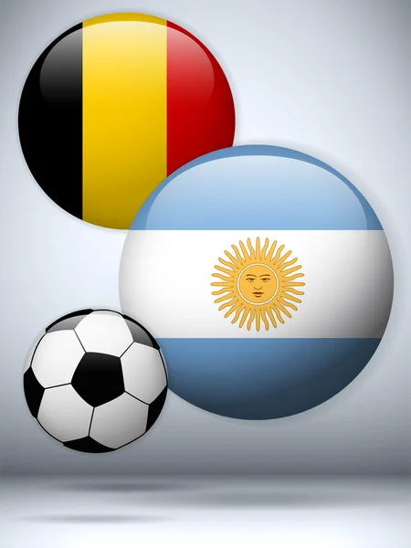 Argentina versus Bélgica Bandeira Jogo de Futebol — Vetor de Stock