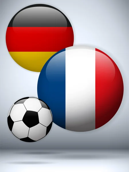 Germany versus France Flag Soccer Game — Stock Vector