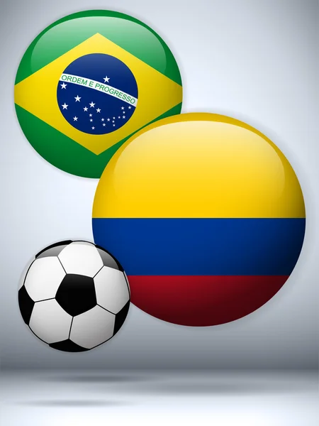 Brésil contre Colombie Flag Soccer Game — Image vectorielle