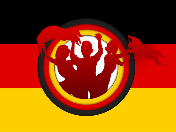 Germany Soccer Fan Flag Cartoon — Stock Vector