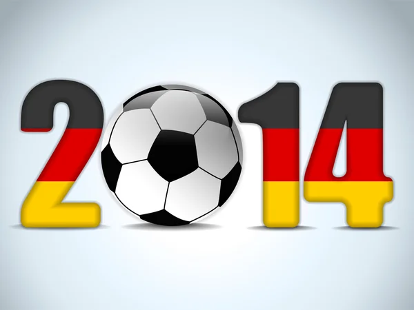 Germania 2014 Calcio con bandiera tedesca — Vettoriale Stock