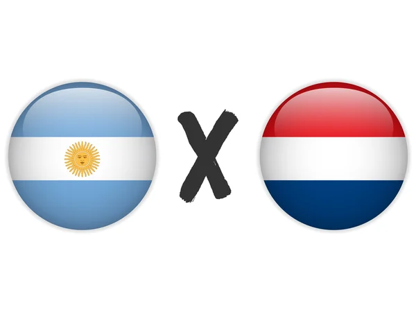 Argentina versus Holanda Bandera Juego de Fútbol — Archivo Imágenes Vectoriales