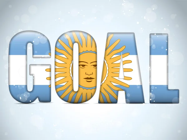 Argentinien Goal Soccer 2014 Buchstaben mit argentinischer Flagge — Stockvektor