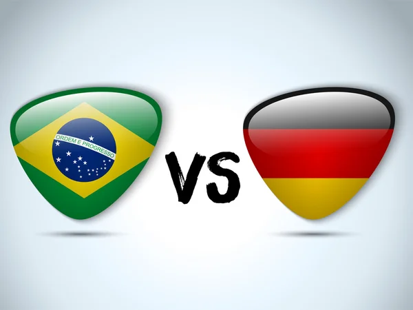 Germany versus Brazil Flag Soccer Game — Stock Vector