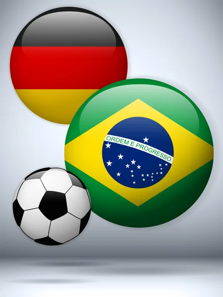 Alemanha versus Brasil Bandeira Jogo de Futebol — Vetor de Stock