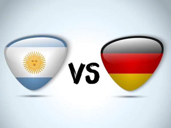 아르헨티나 대 독일 국기 축구 게임 — 스톡 벡터