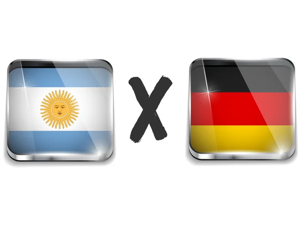Аргентини проти Німеччини прапор футбол гра — стоковий вектор