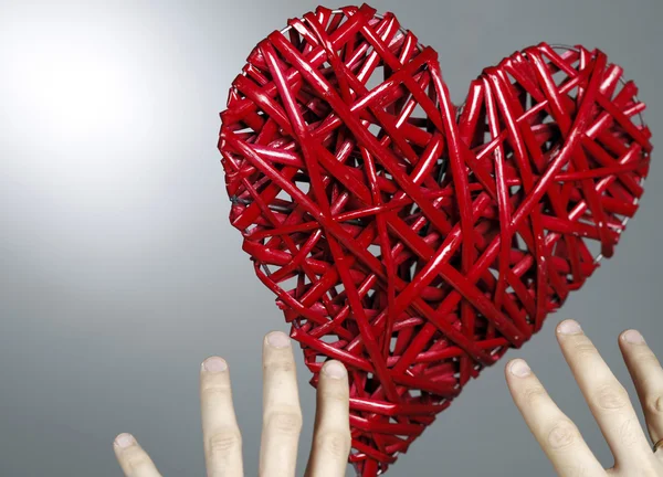 Hand made red heart — Stock Photo, Image