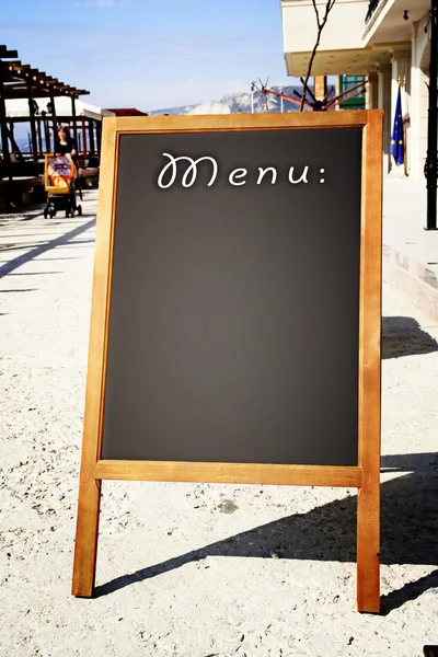 Menu restaurante quadro-negro — Fotografia de Stock