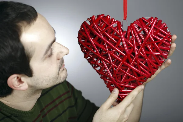 Hand made red heart — Stock Photo, Image