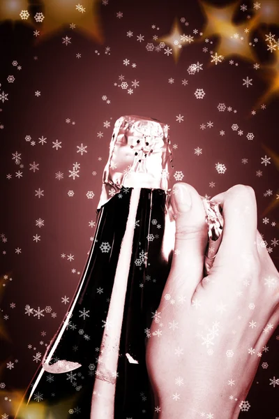 Opening champagne bottle — Stock Photo, Image