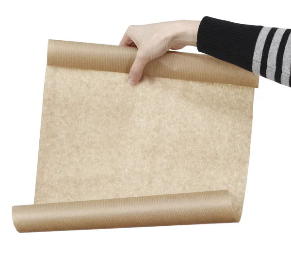 Hand hält ein Papier. — Stockfoto