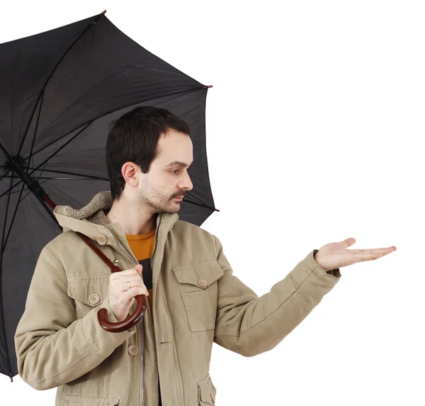 Homme avec parapluie — Photo