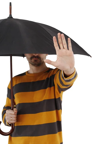 Férfi esernyővel — Stock Fotó