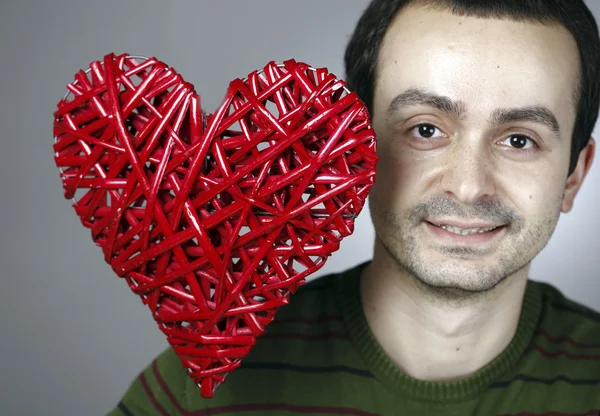 Fatto a mano cuore rosso — Foto Stock