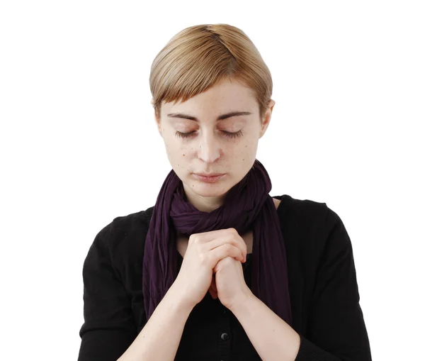 Woman praying — Stock Photo, Image