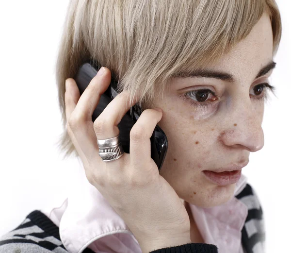 Mulher falando ao telefone — Fotografia de Stock