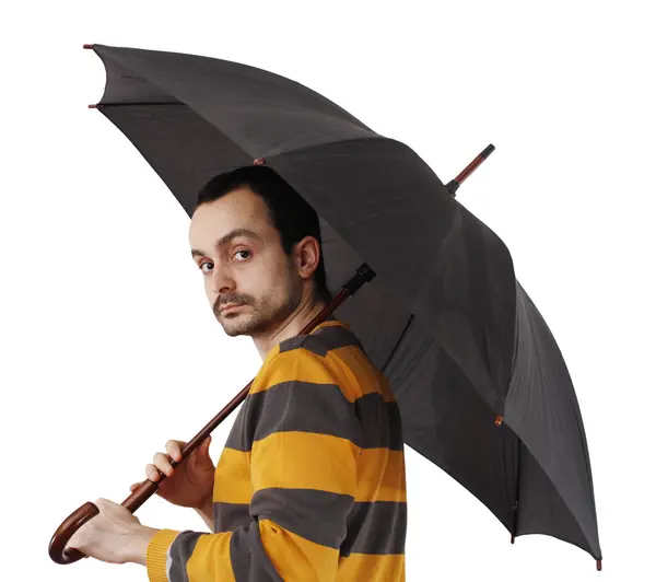 Man with umbrella — Stock Photo, Image