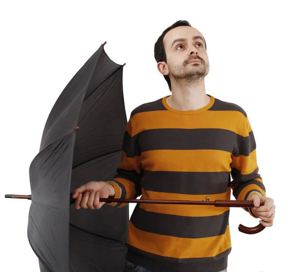 Man with umbrella — Stock Photo, Image