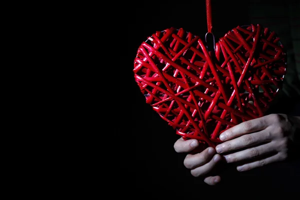 Kézzel készített piros szív — Stock Fotó