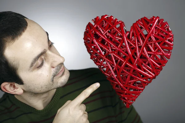 Hand made red heart — Stock Photo, Image