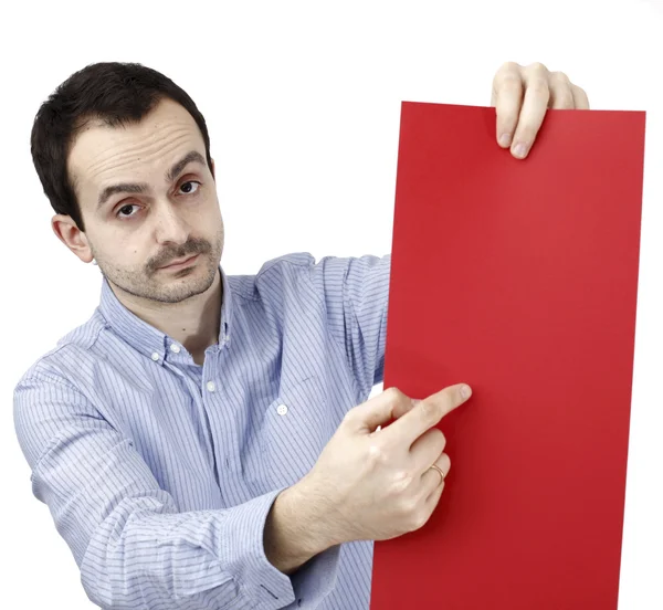 Man met een papier — Stockfoto