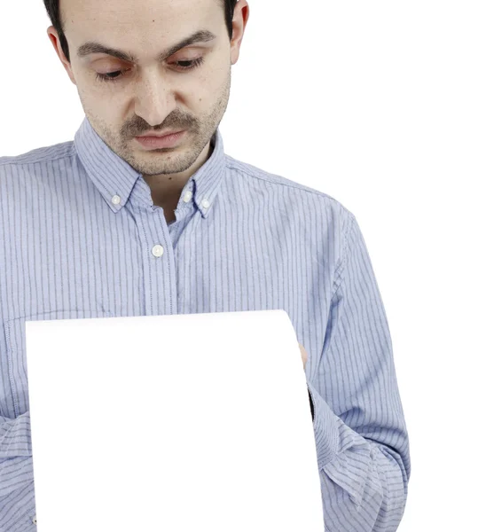 Man met een papier — Stockfoto