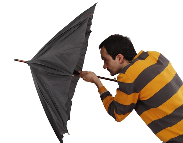 Man with umbrella — Stock Photo, Image