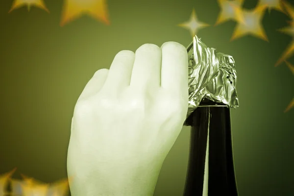 Opening champagne bottle — Stock Photo, Image