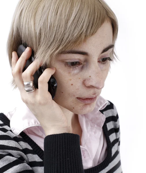 Femme parlant au téléphone — Photo