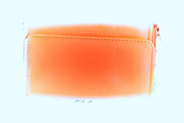 Portefeuille cuir orange — Photo