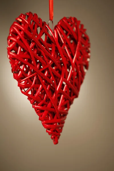 Fatto a mano cuore rosso — Foto Stock