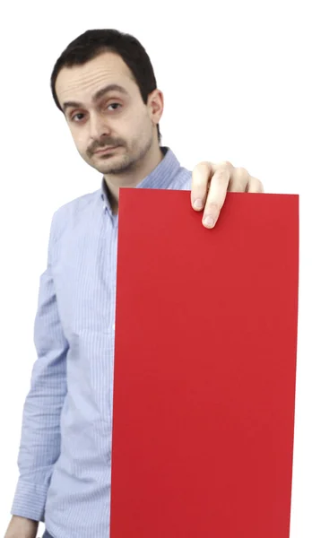 Muž, který držel papírový — Stock fotografie