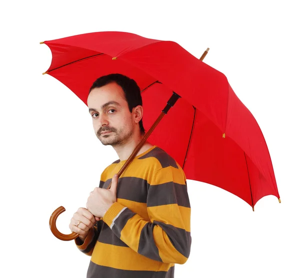 Man with umbrella — Stock Photo, Image