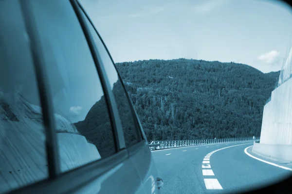 Car mirror reflection — Stock Photo, Image