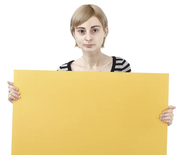Woman holding a paper — Stock Photo, Image