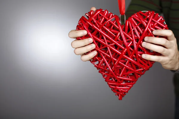 Fatto a mano cuore rosso — Foto Stock