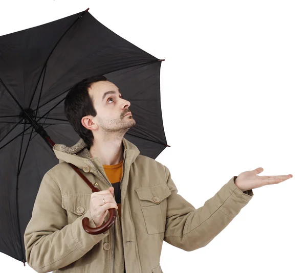 Man with umbrella — Stock Photo, Image