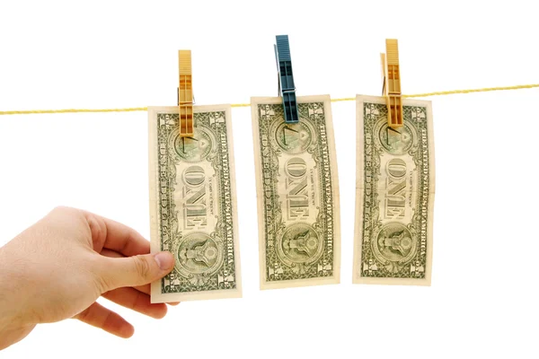 Dollars on the wire — Stock Photo, Image