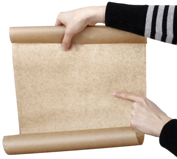 Hand holdong een papier. — Stockfoto