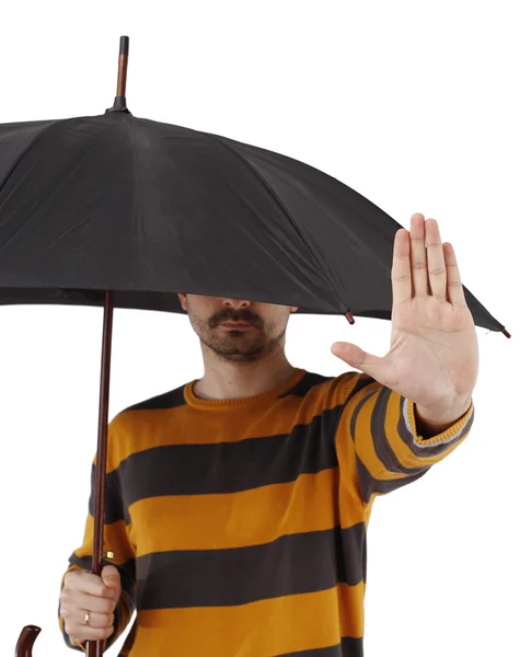 Man with umbrella — Stock Photo, Image