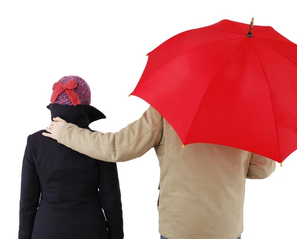 Par med paraply — Stockfoto