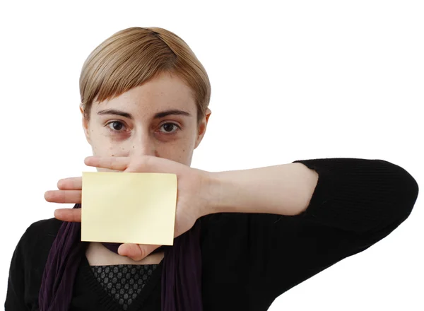 Mujer y colóquelo — Foto de Stock