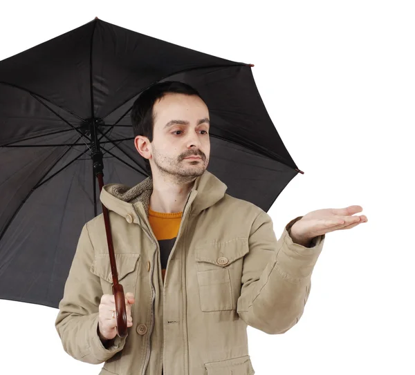 Man with umbrella — Stock Photo, Image