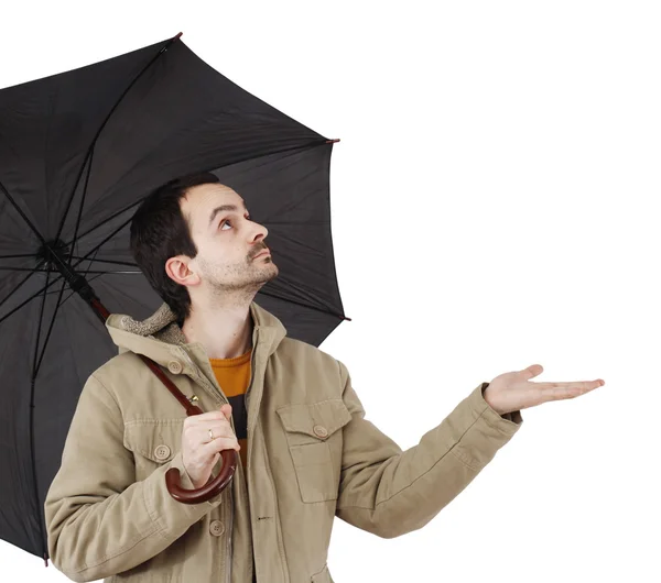 Man med paraply — Stockfoto